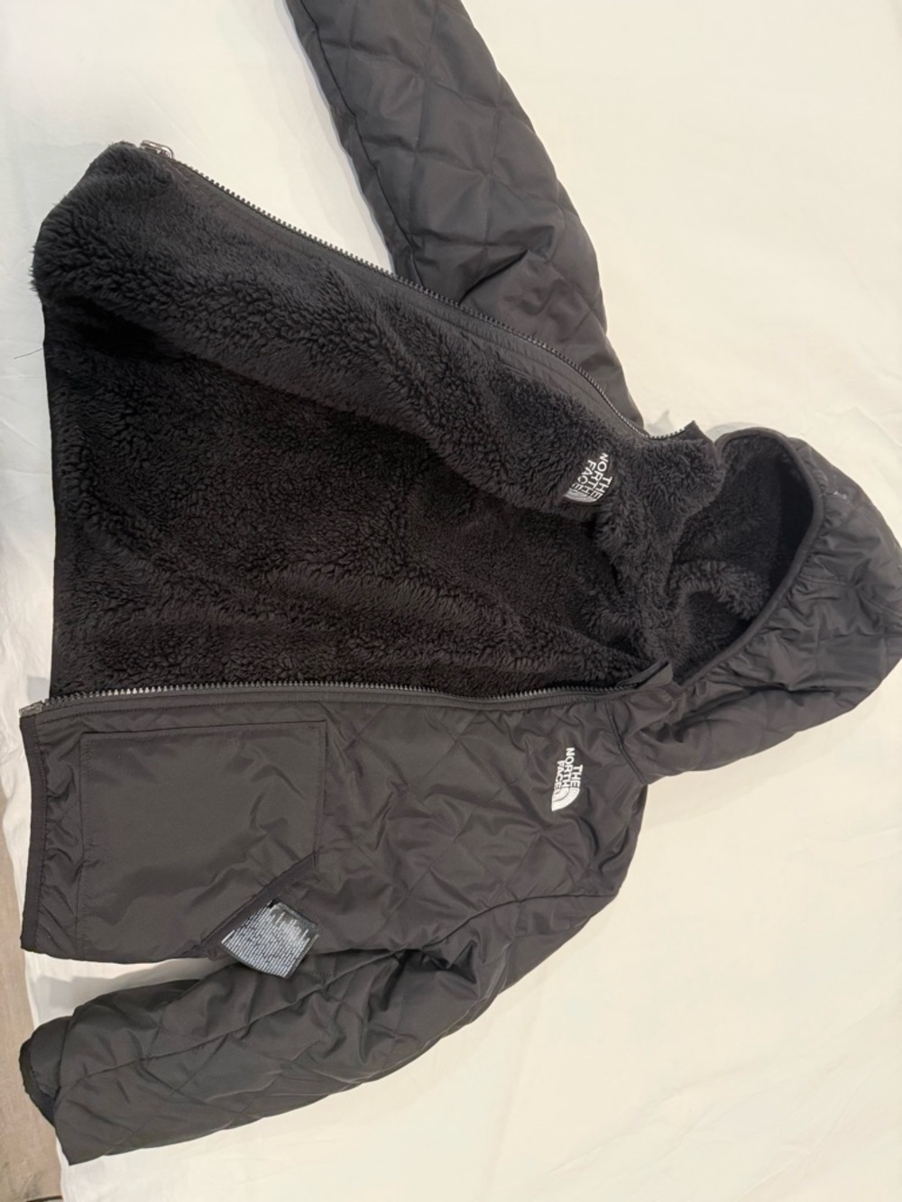 The North Face Kids Black Quilted Hooded Puffer Jacket